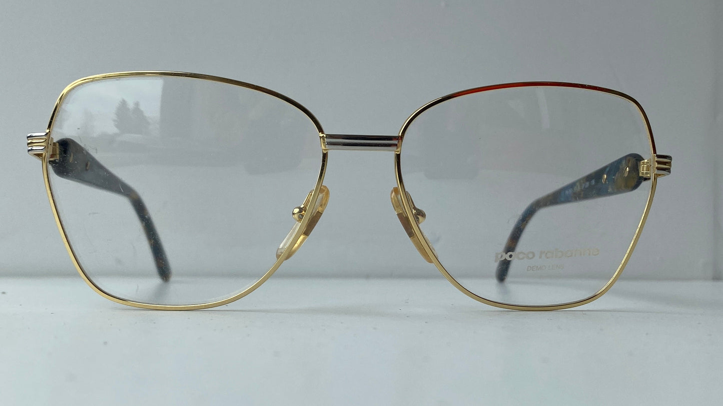 Gold-framed deadstock paco rabanne eyeglasses