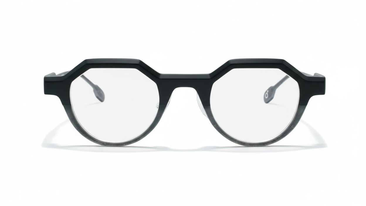 Black eyeglasses on a white background