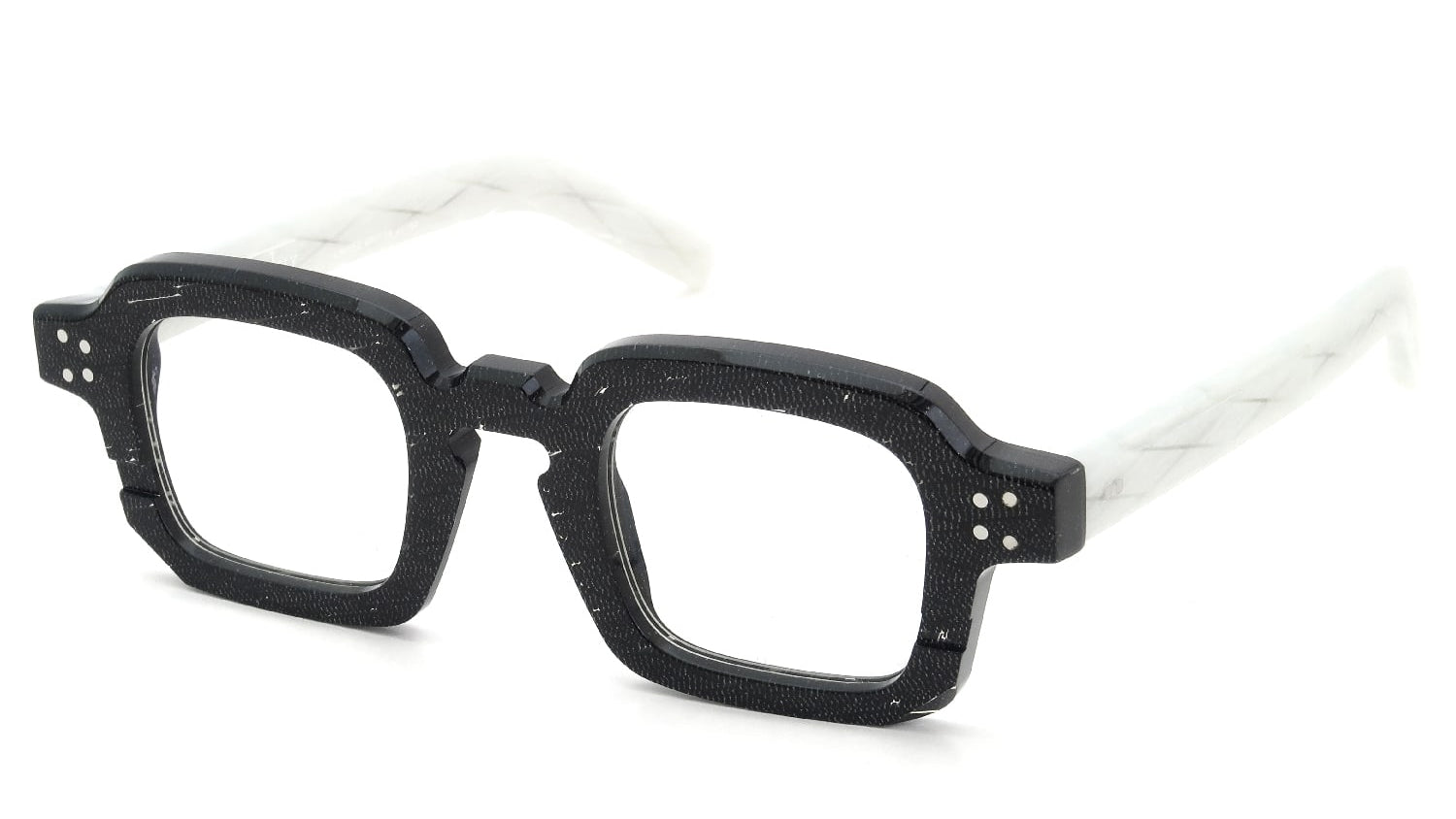 Black eyeglasses on a white background