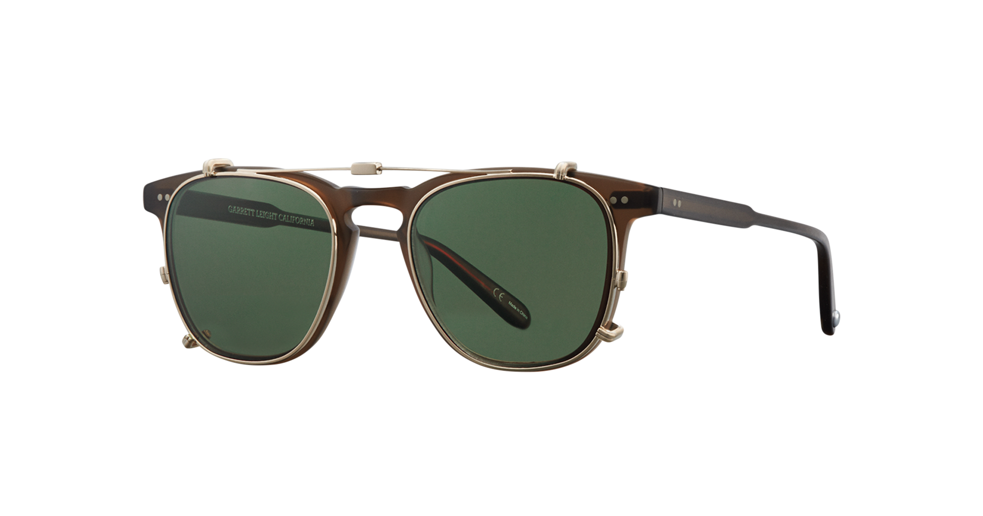 Shop the folding sunglass clip created for the best-selling Brooks optical frame, complete with a leather clip case. Frame sold separately. Hand Finished in LA. 