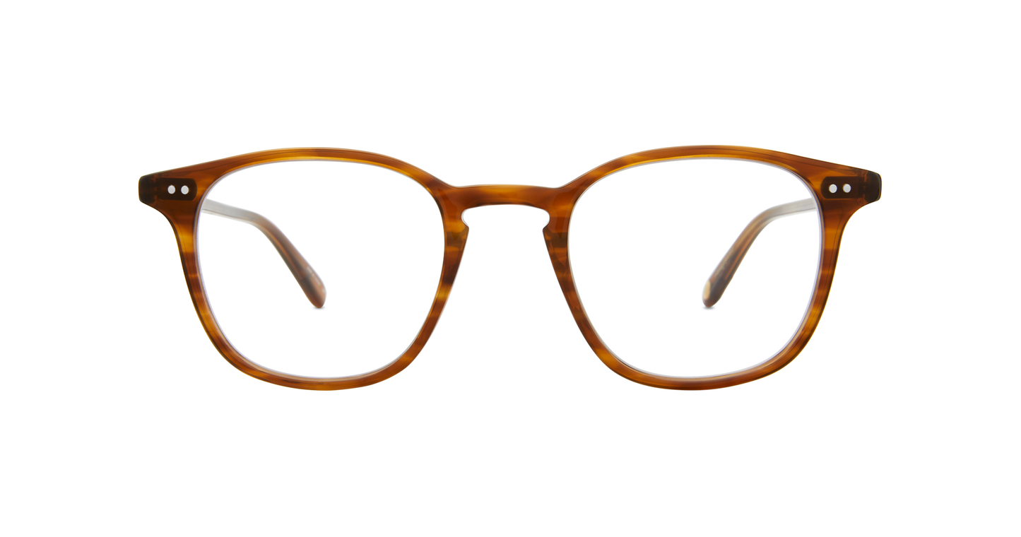 Clark Demi Blonde takes a back-to-basics approach with balanced proportions that suit most face shapes. A sleek square eyeglass shape with great balance and fine details. Hand Finished in LA. 