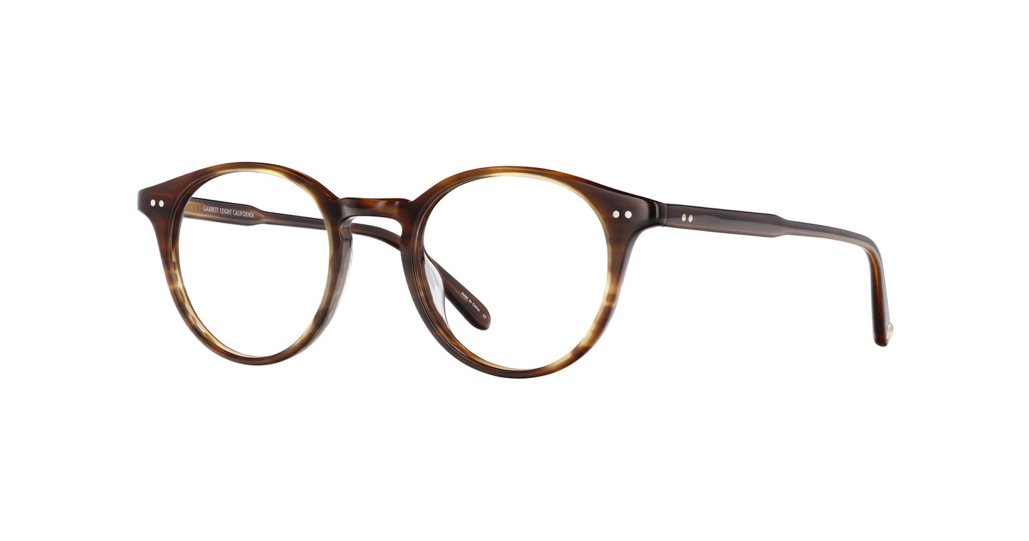 Inspired by the mid-century, Clune Brandy Tortoise is a modern take on the classic P3 eyeglass silhouette, with a distinctive round shape and lightweight acetate construction. Hand Finished in LA. 